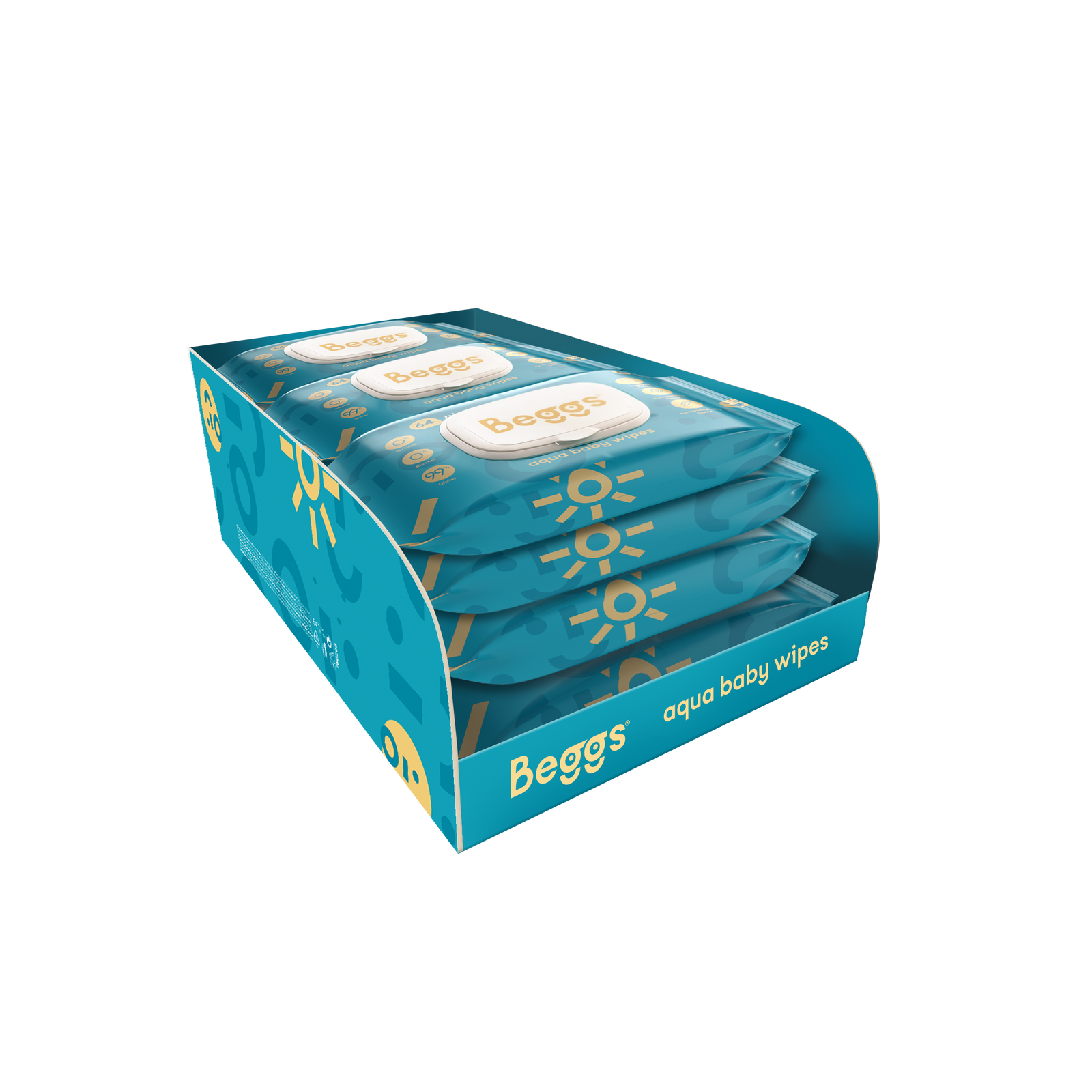 12x Beggs vlhčené splachovatelné ubrousky (64 ks)