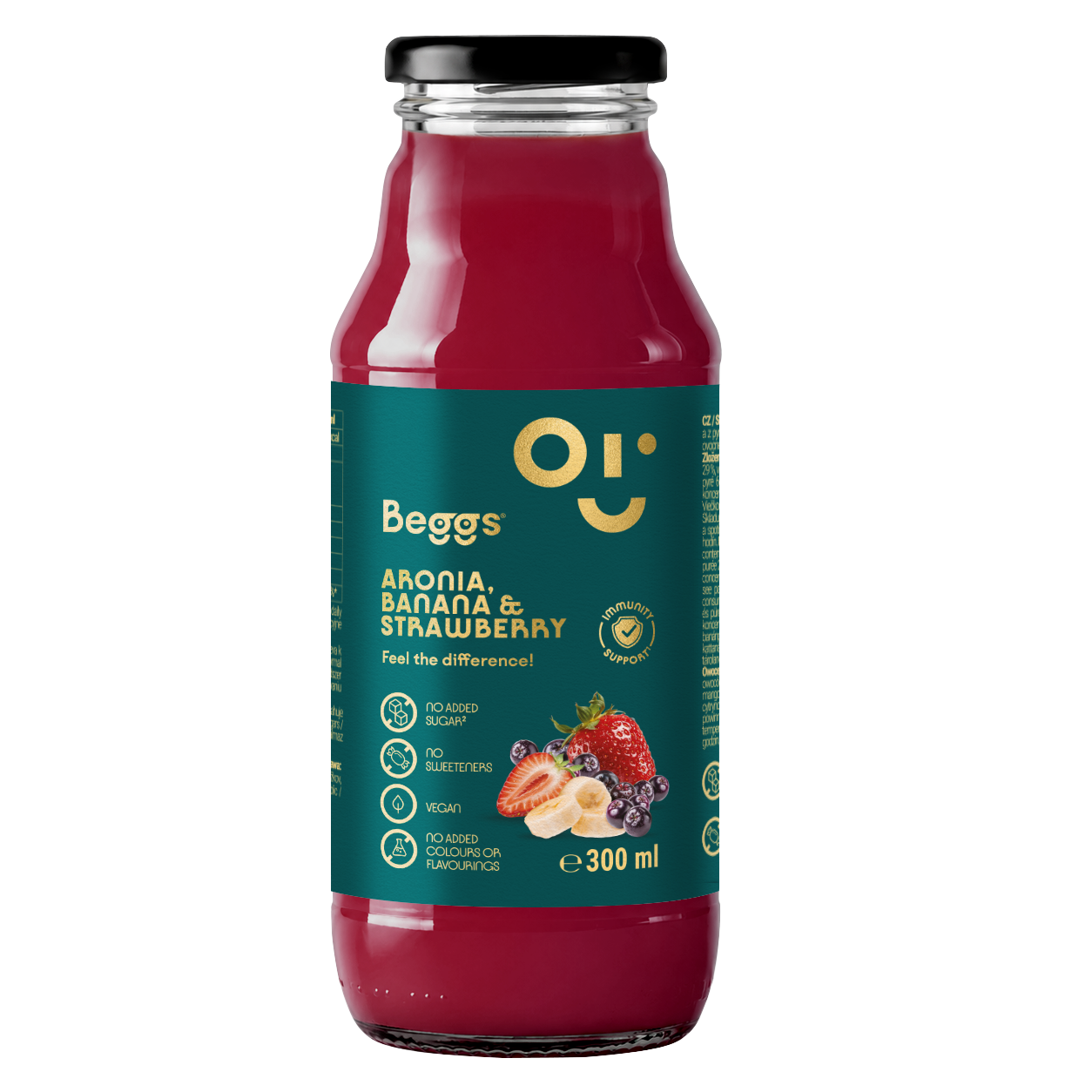 Beggs nápoj aronie, jablko, banán & jahoda (300 ml)