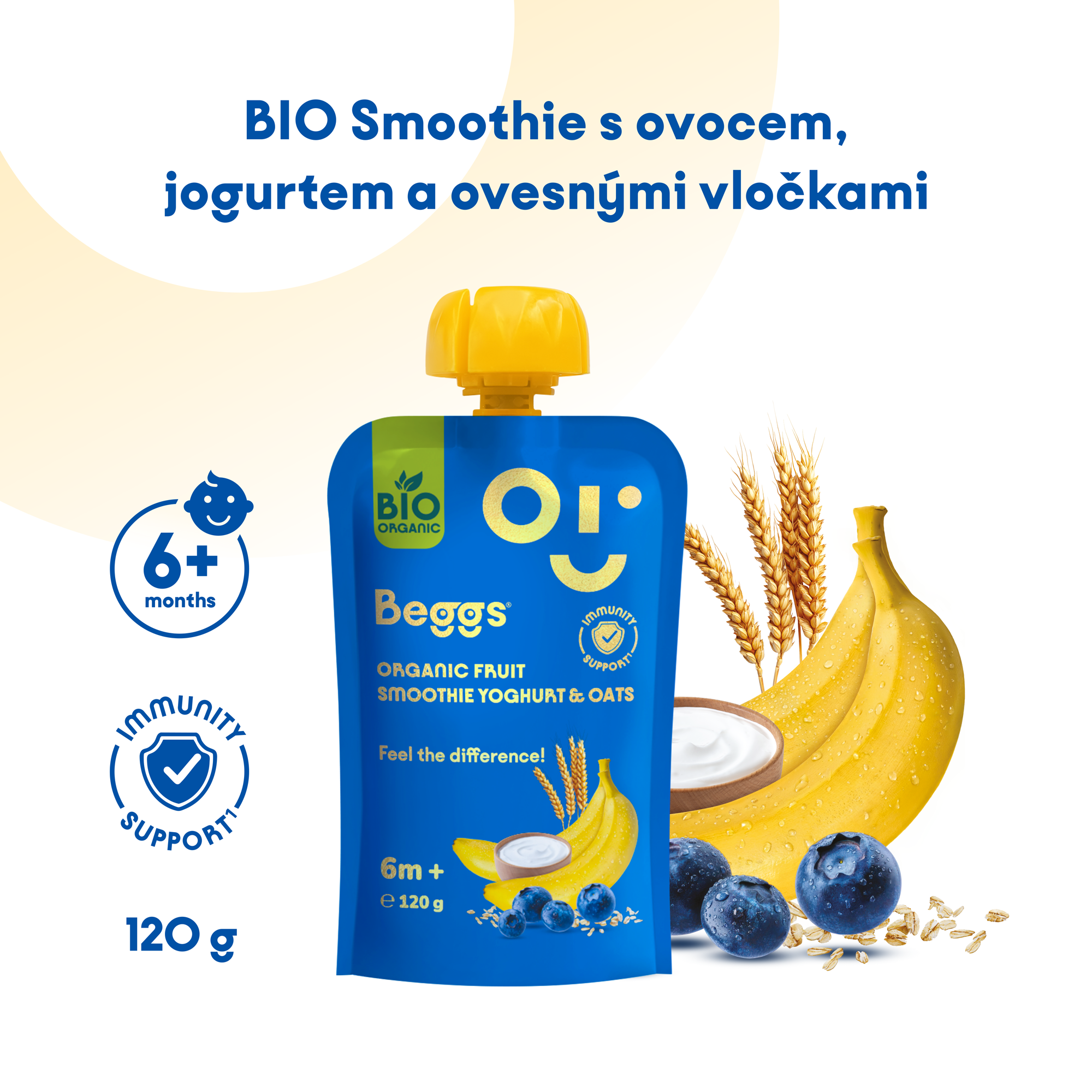Beggs BIO Smoothie s ovocím, jogurtom a ovsenými vločkami (120 g)
