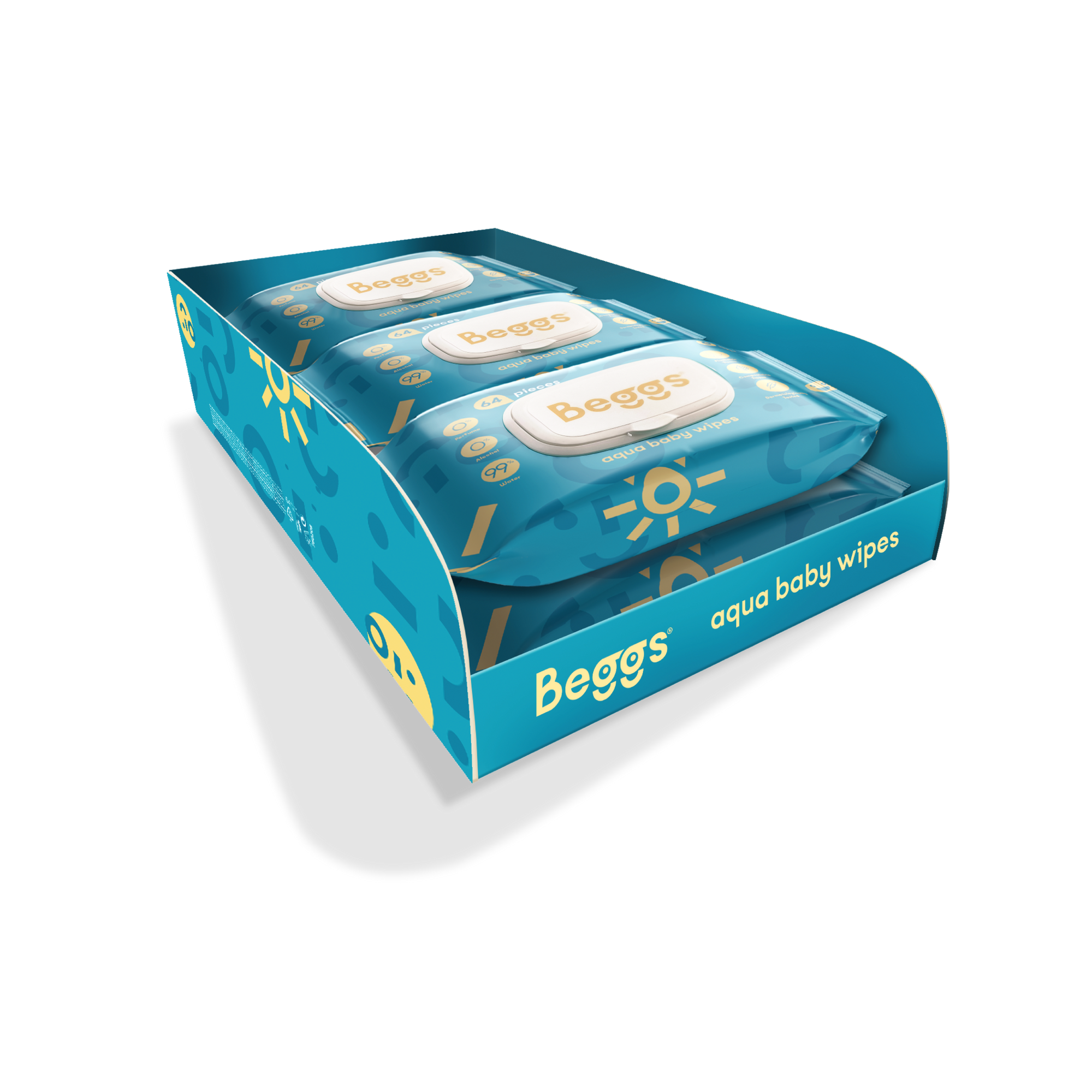 6x Beggs Feuchttücher (64 Stück)