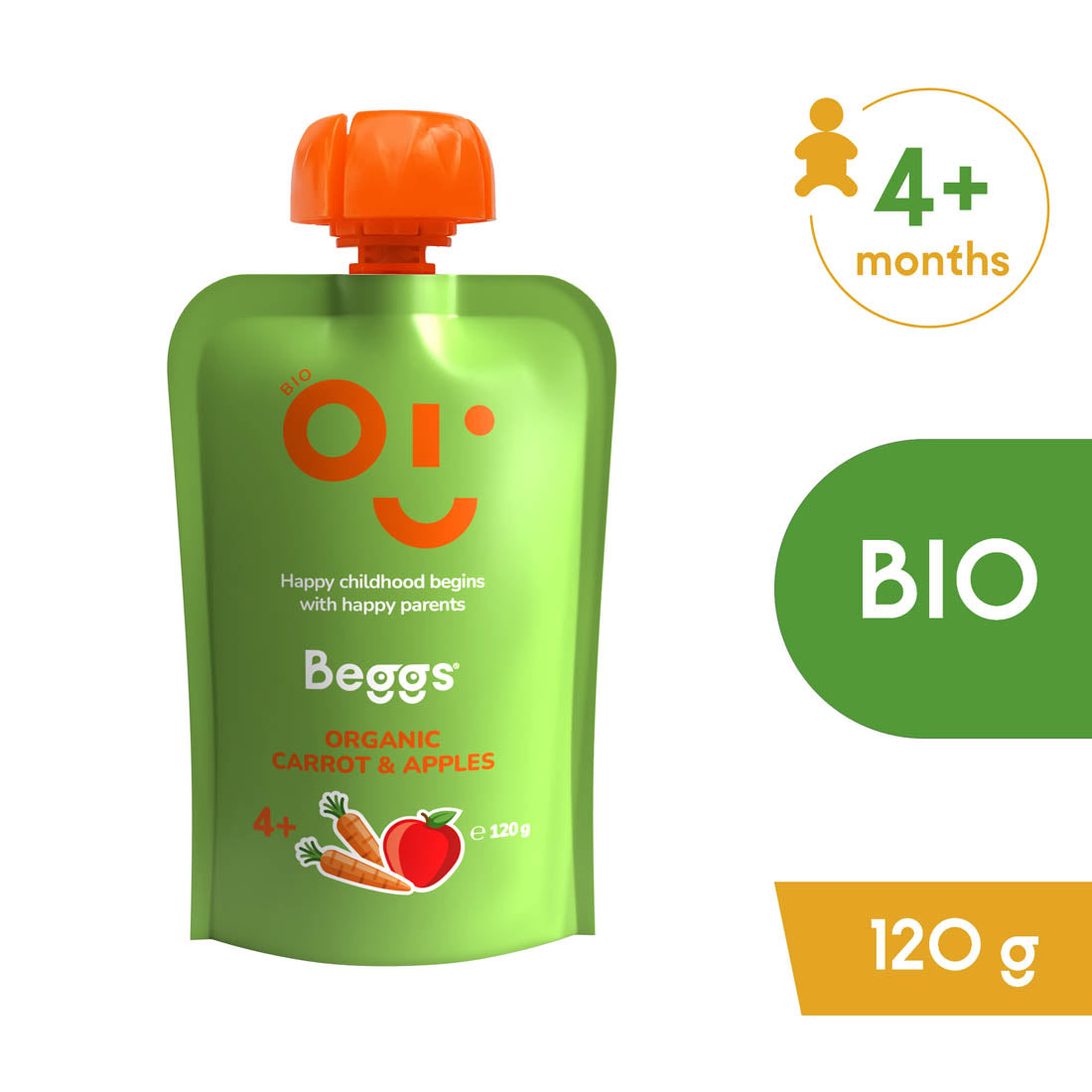 Beggs BIO Mrkev a jablka (120 g)
