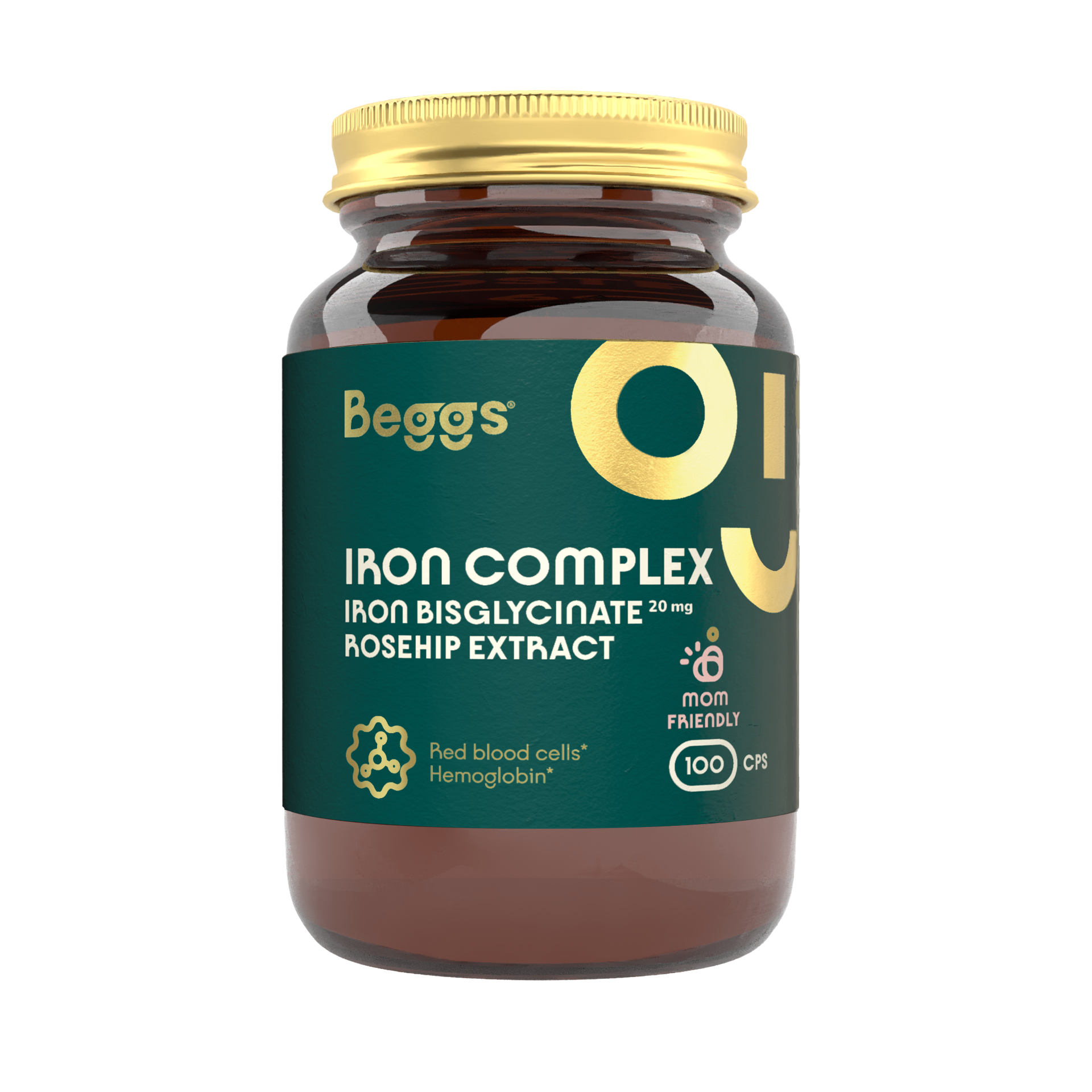 Beggs Iron bisglycinate 20 mg, rosehip extract (100 cps.)