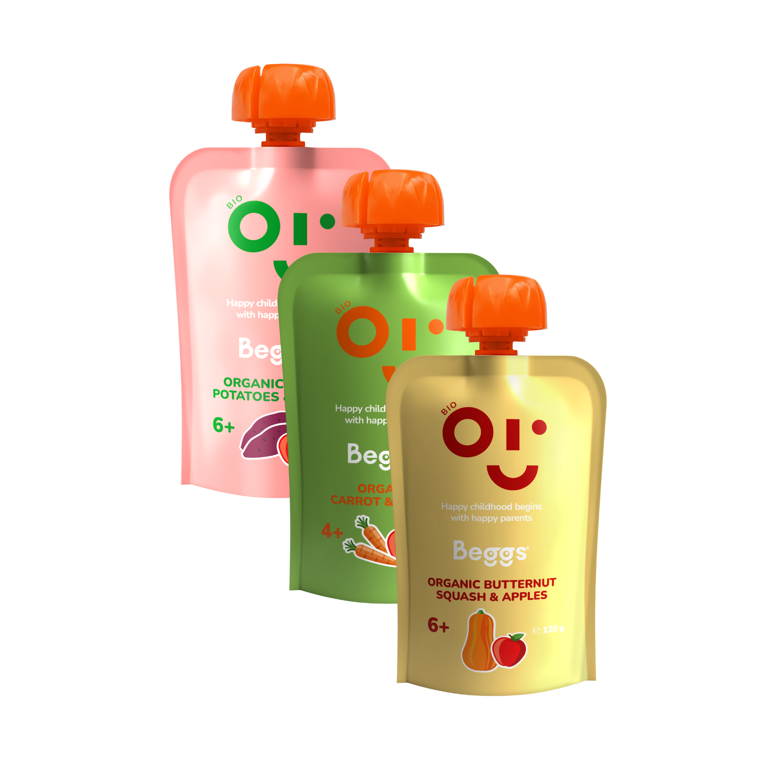 Beggs BIO Mix ovocno-zeleninových príkrmov (3× 120 g)