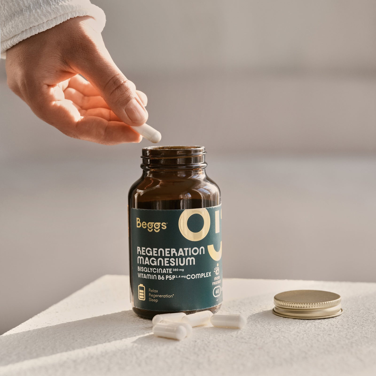 Beggs Magnesium bisglycinate + vitamín B6 P5P Complex (60 cps.)