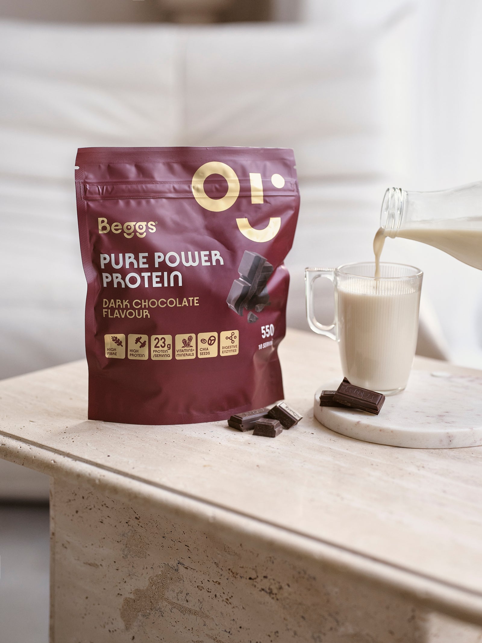 Beggs Pure Power Proteín Dark Chocolate (550 g)