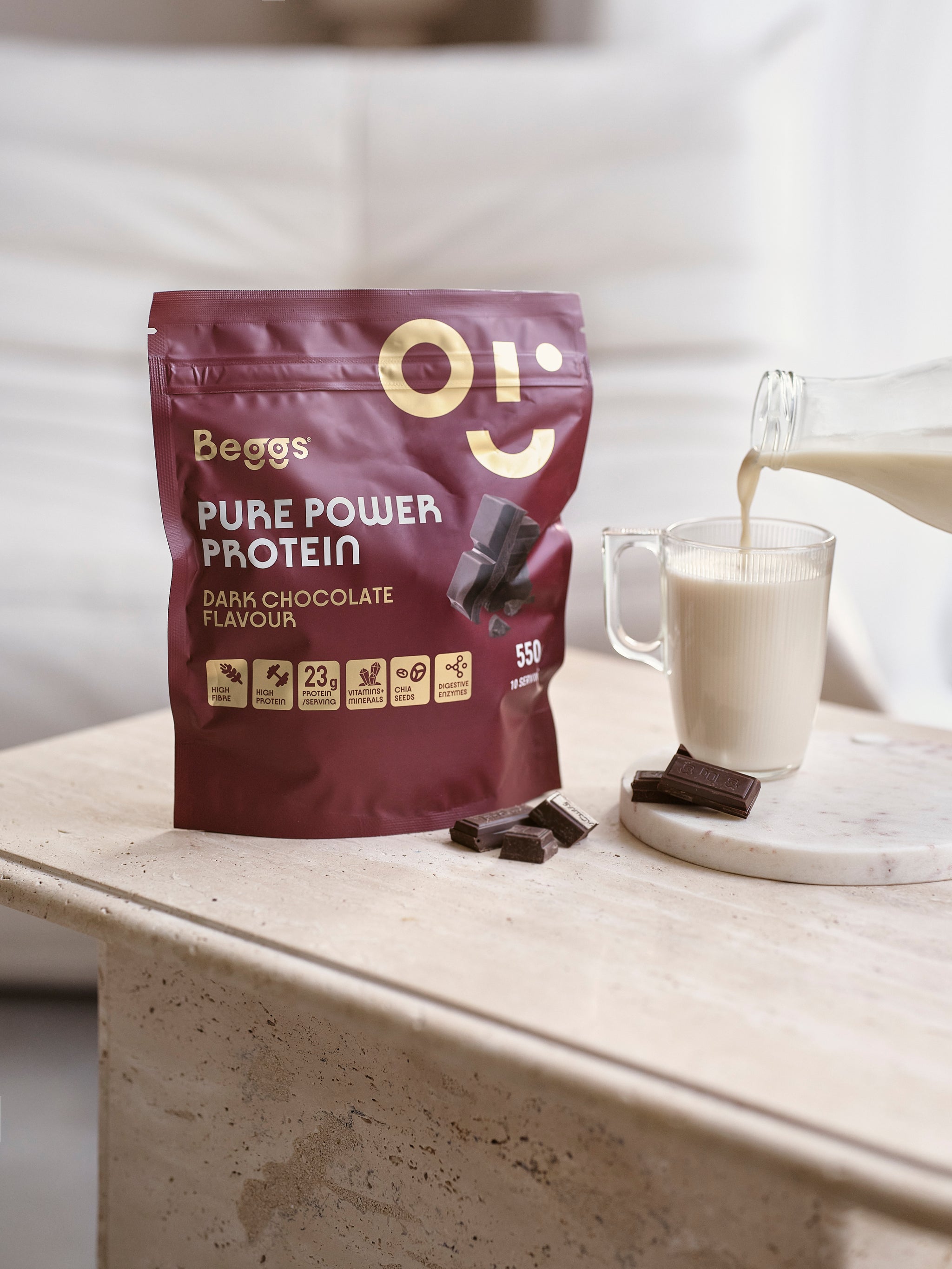 Beggs Pure Power Protein Dark Chocolate (550 g)