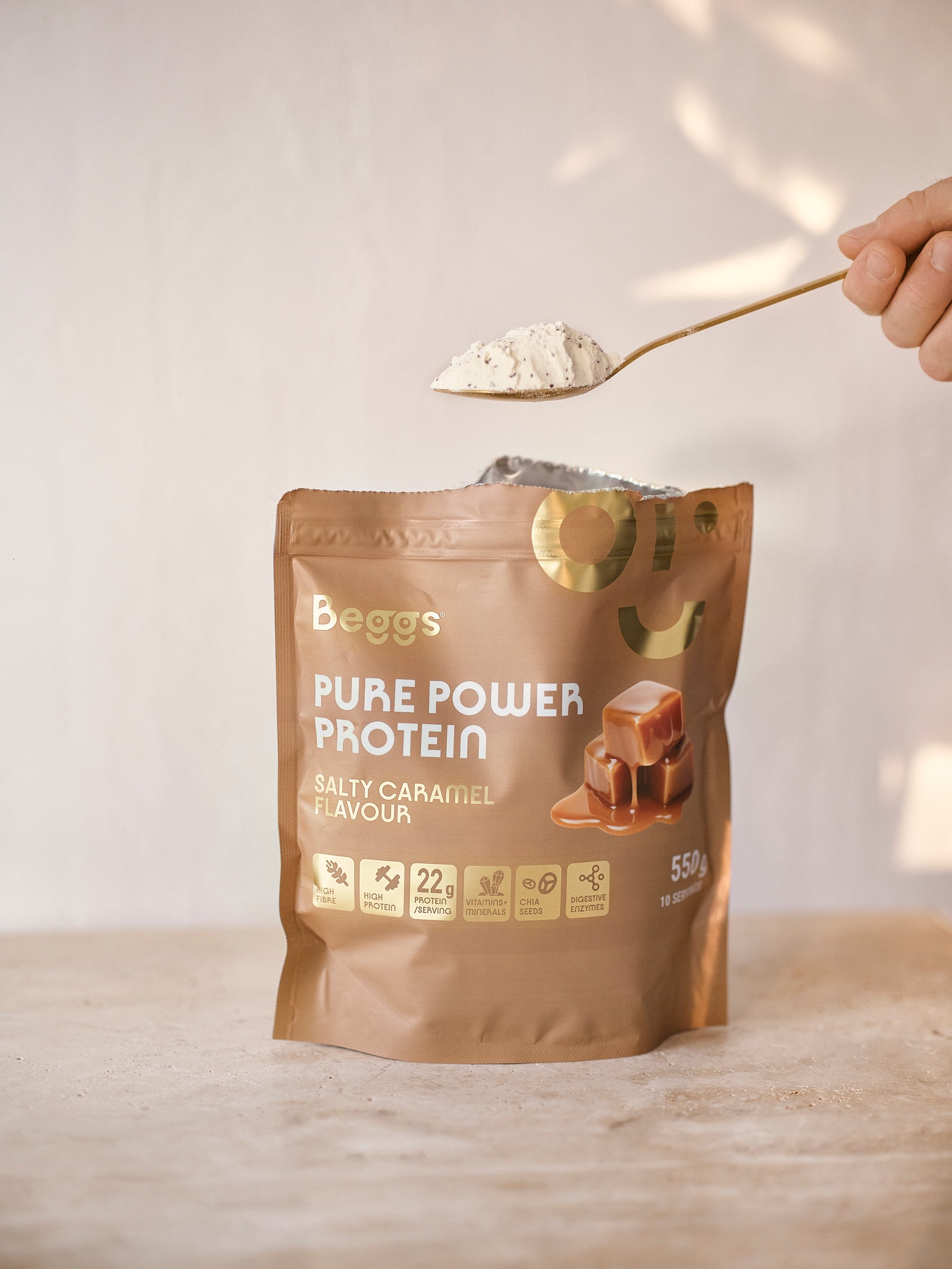 Beggs Pure Power Proteín Salty Caramel (550 g)