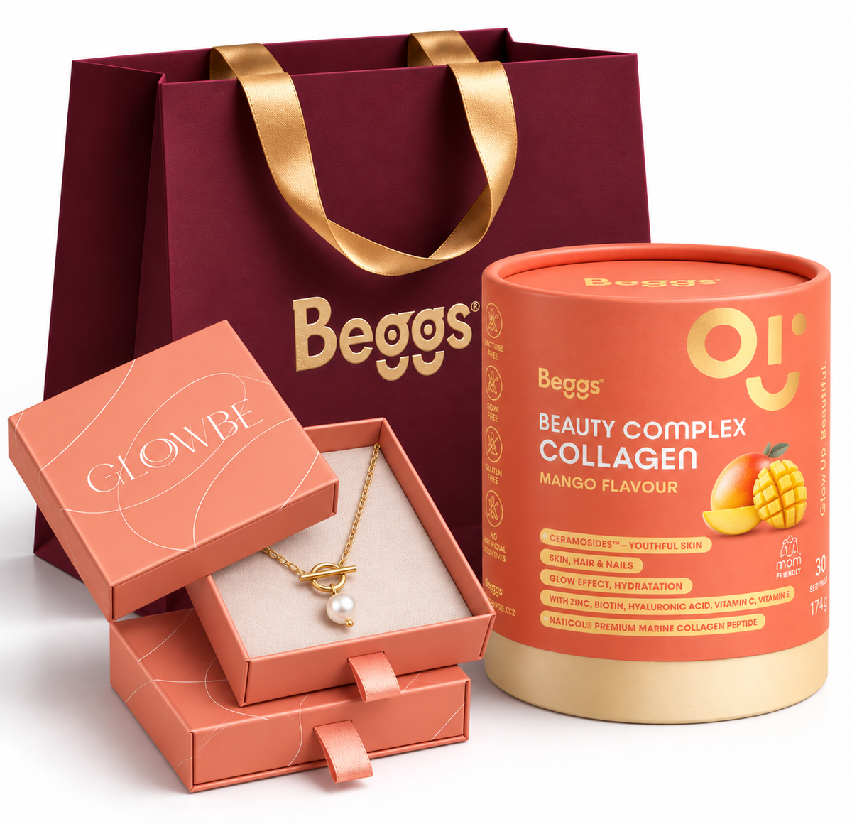 Beggs Beauty and Glow collagen Mango 30x5,7g
