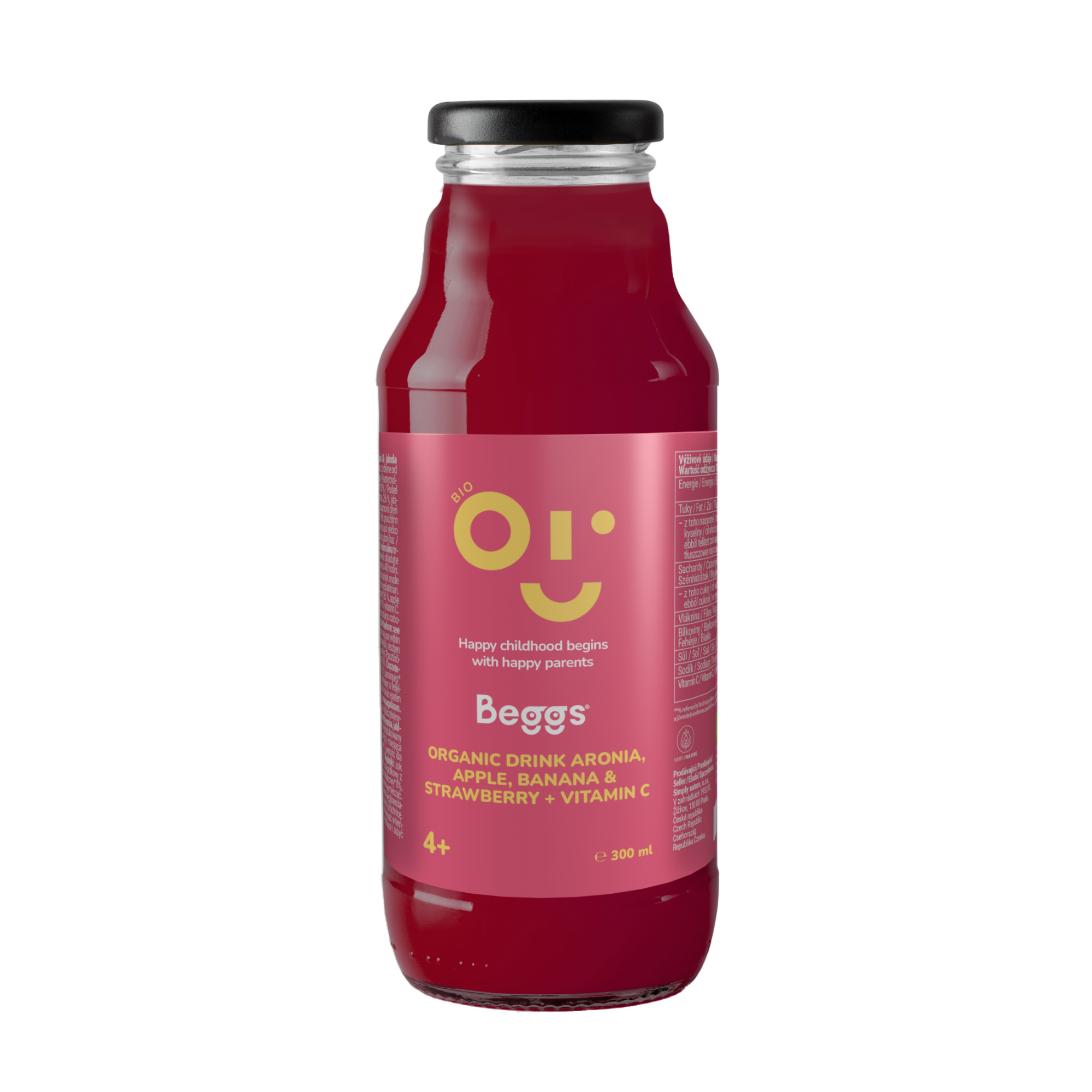Beggs BIO Aronia-, Apfel-, Bananen- und Erdbeergetränk (300 ml)