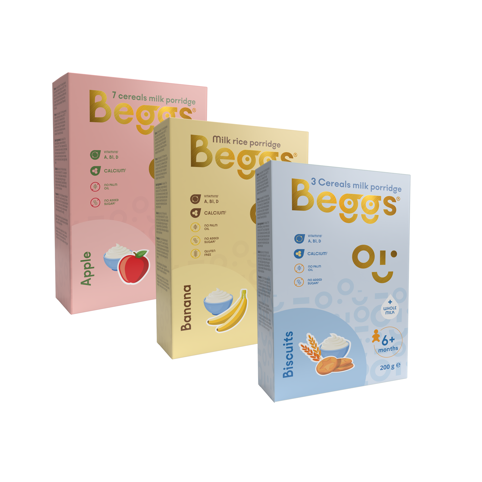 Beggs Mix kašou s plnotučným mliekom, 600 g (3x 200 g)